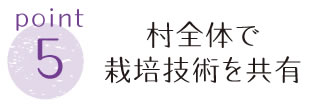 point5村全体で栽培技術を共有